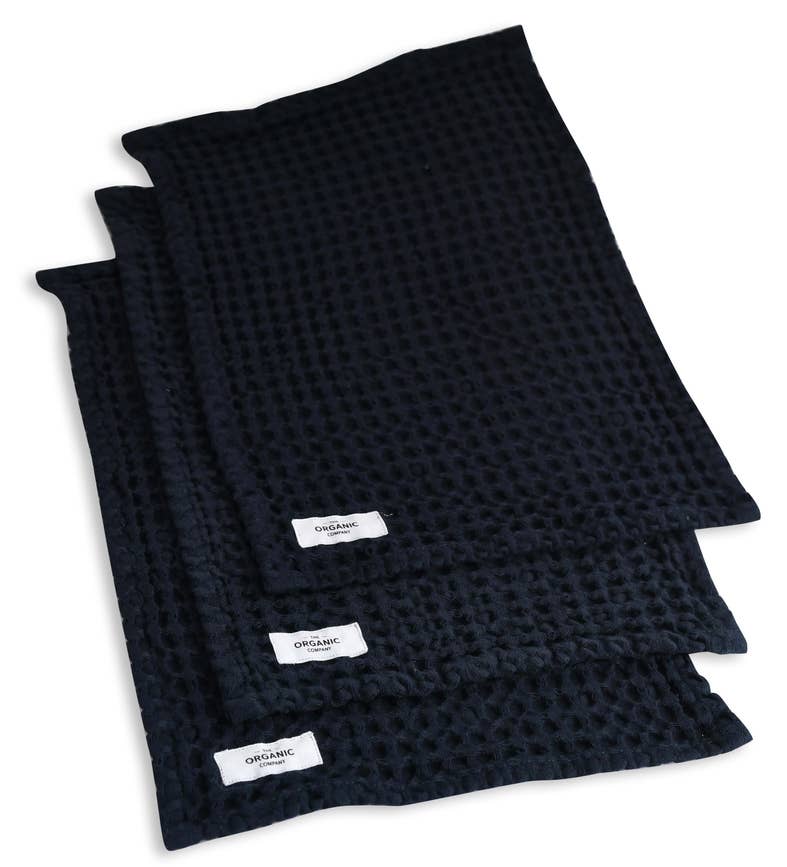 Big Waffle Wash Cloth (3 pack) | Dark Blue - The Organic Company - Bluecashew Kitchen Homestead