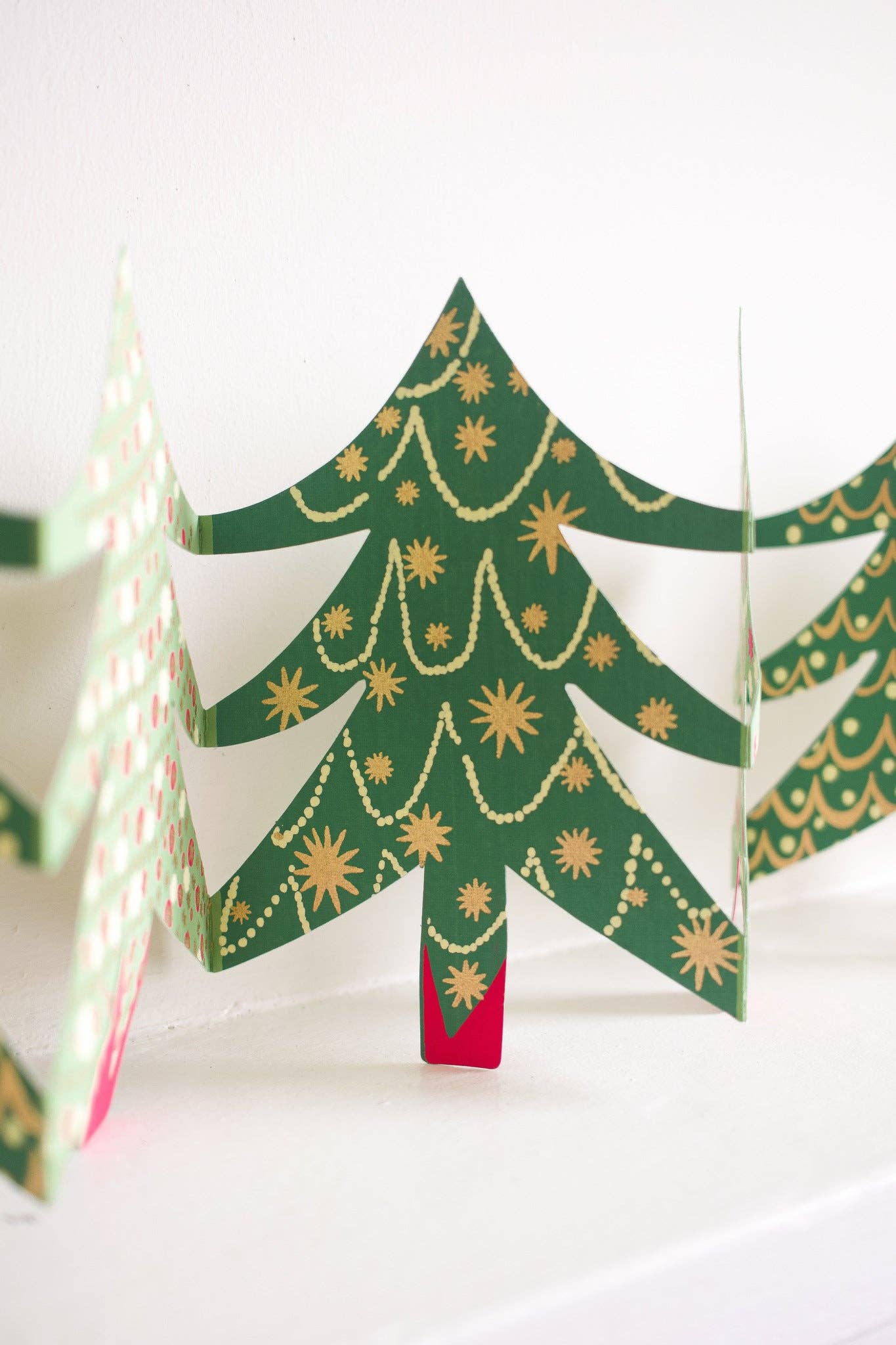 Christmas Trees Concertina Garland - East End Press - bluecashew kitchen homestead