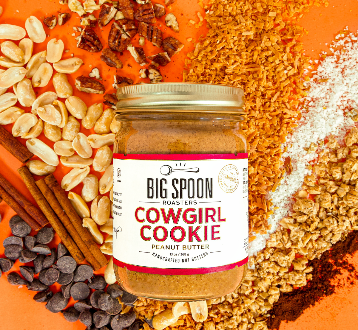 Cowgirl Cookie Peanut Butter: 13 oz Jar - Big Spoon Roasters - Bluecashew Kitchen Homestead