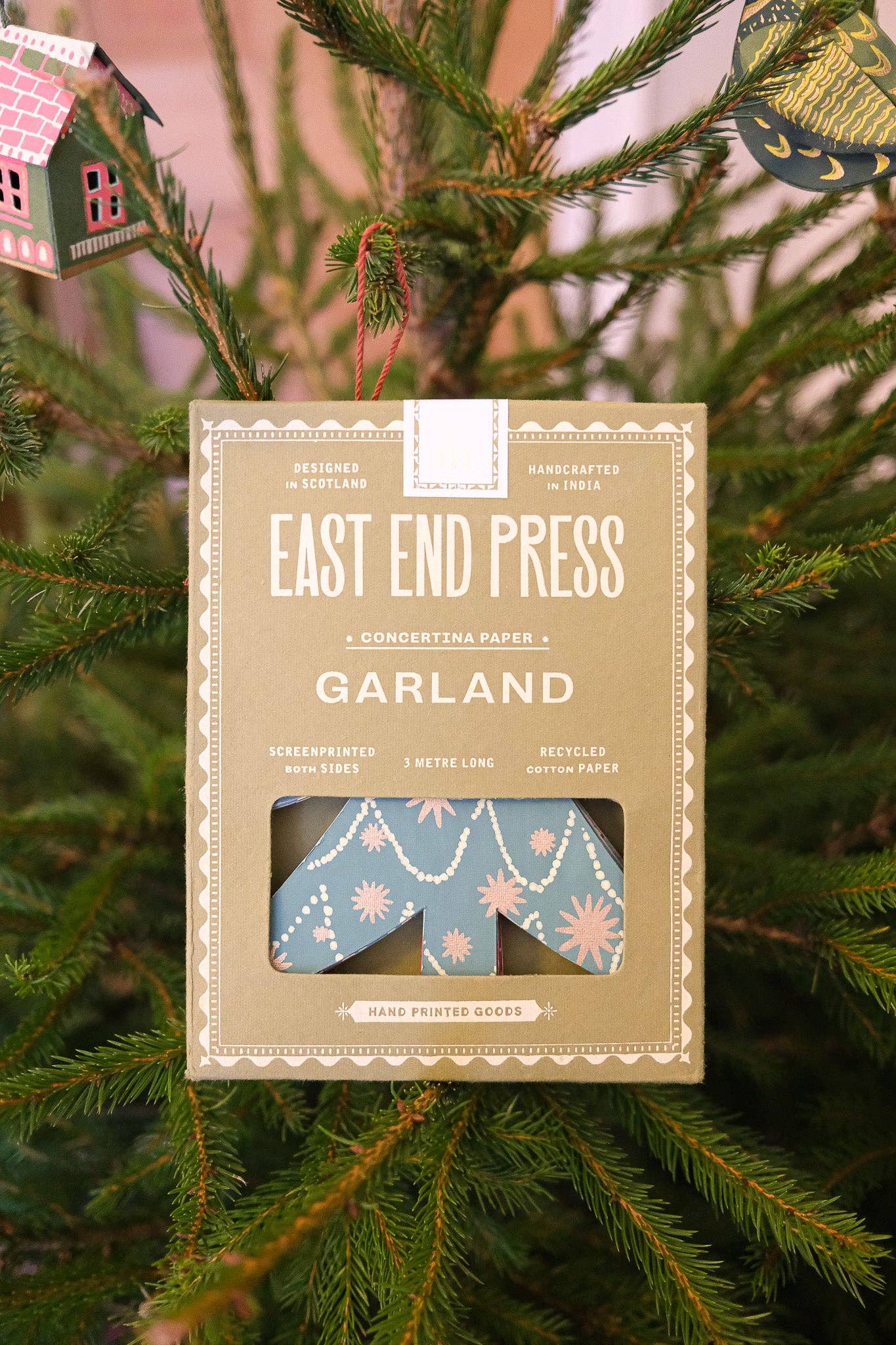 Christmas Trees Concertina Garland - East End Press - bluecashew kitchen homestead