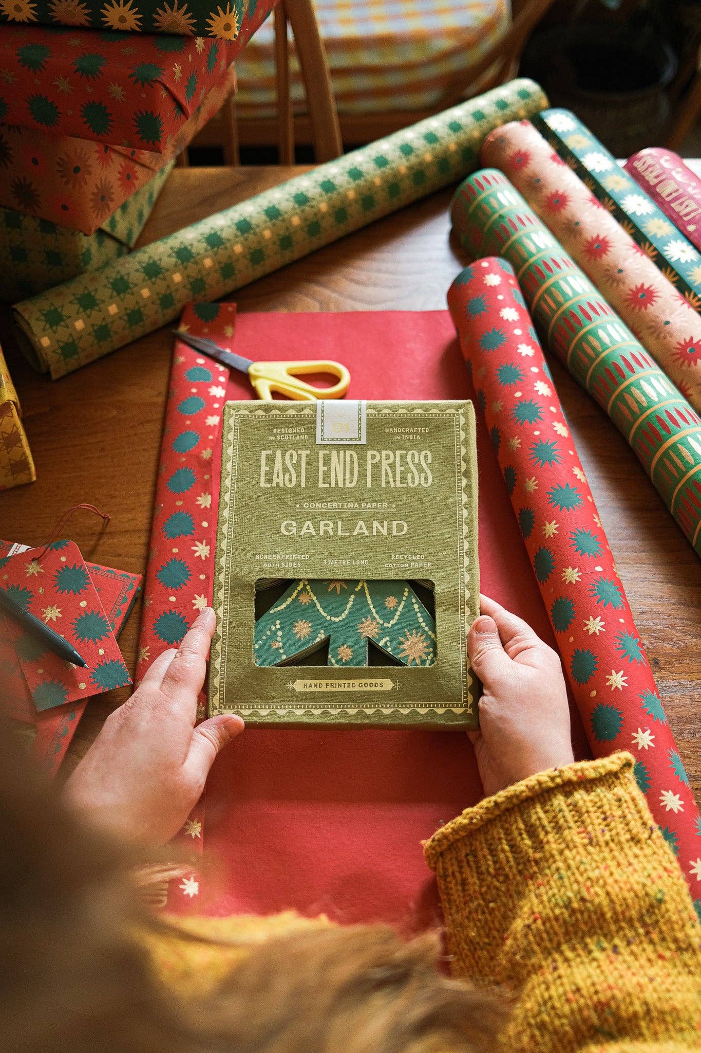 Christmas Trees Concertina Garland - East End Press - bluecashew kitchen homestead