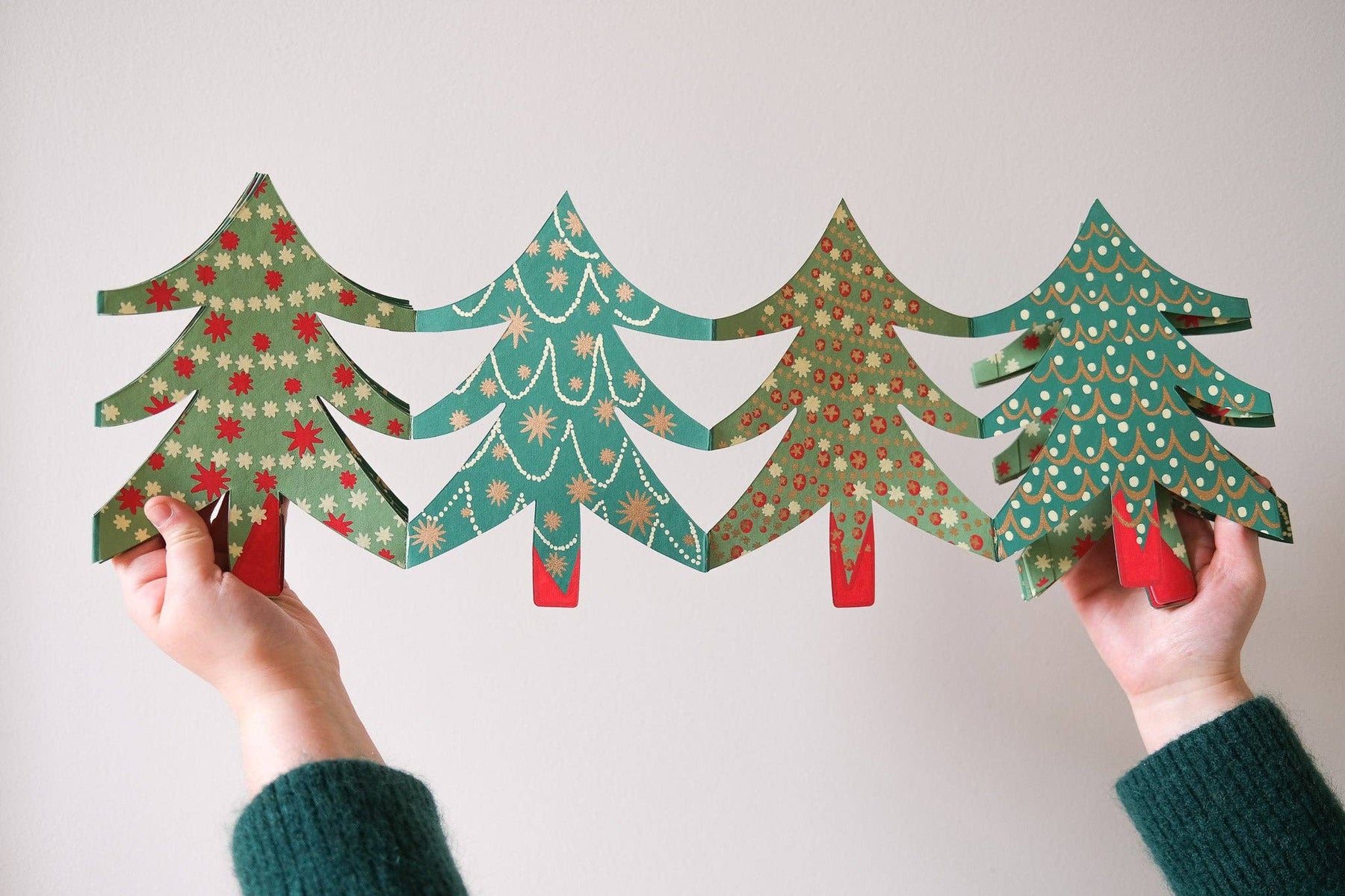 Christmas Trees Concertina Garland - East End Press - bluecashew kitchen homestead