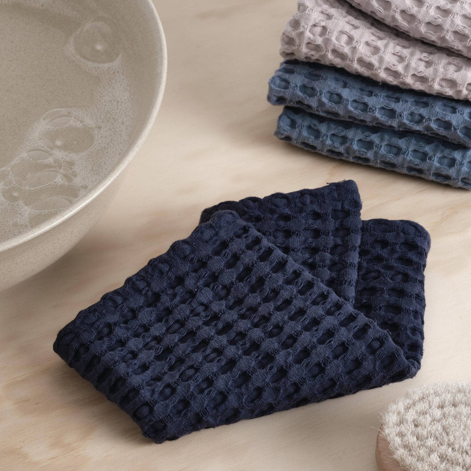 Big Waffle Wash Cloth (3 pack) | Dark Blue - The Organic Company - Bluecashew Kitchen Homestead