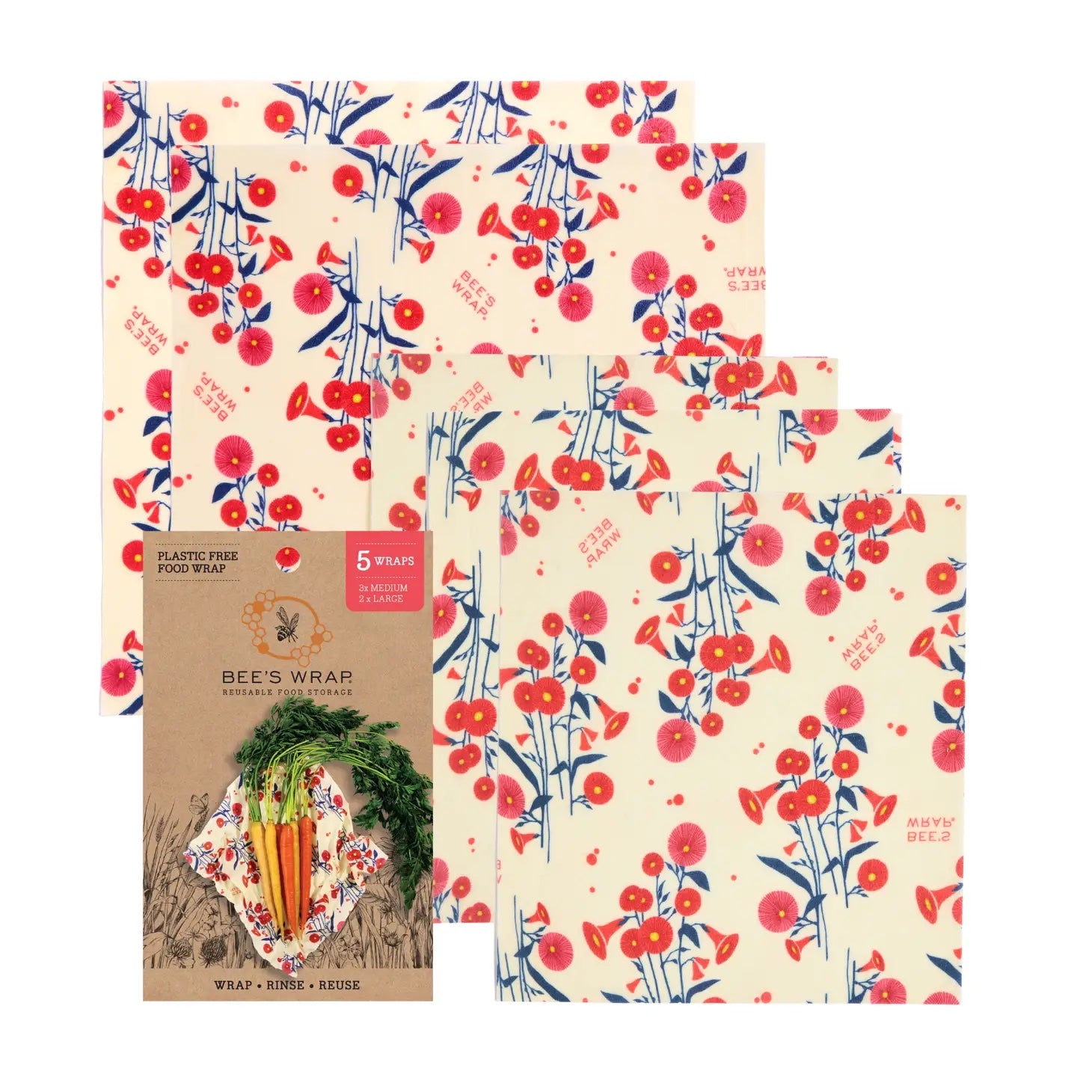 Bee's Wrap Assorted 5 Pack | Full Bloom - Bee's Wrap - Bluecashew Kitchen Homestead