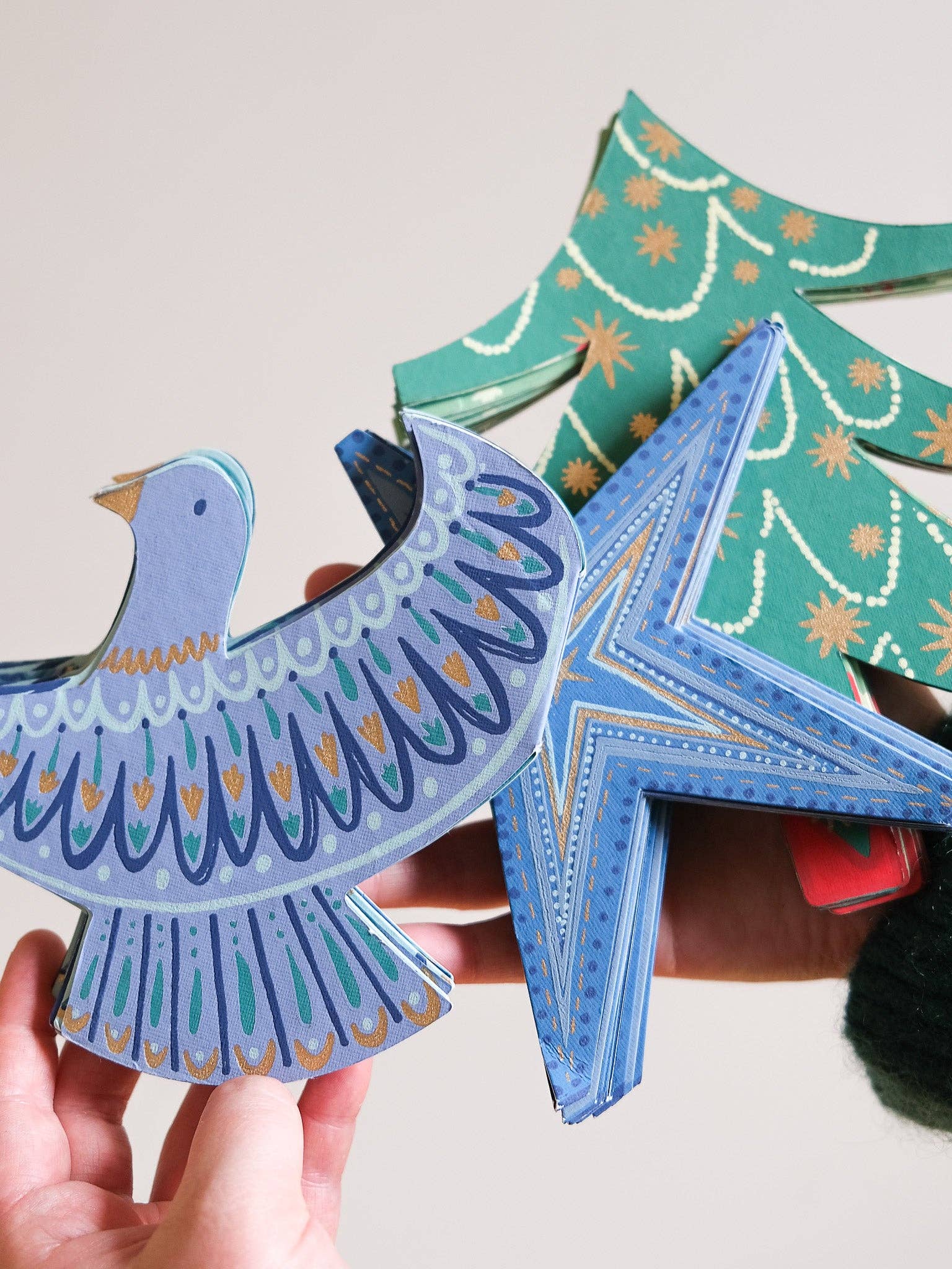 Christmas Trees Concertina Garland - East End Press - bluecashew kitchen homestead