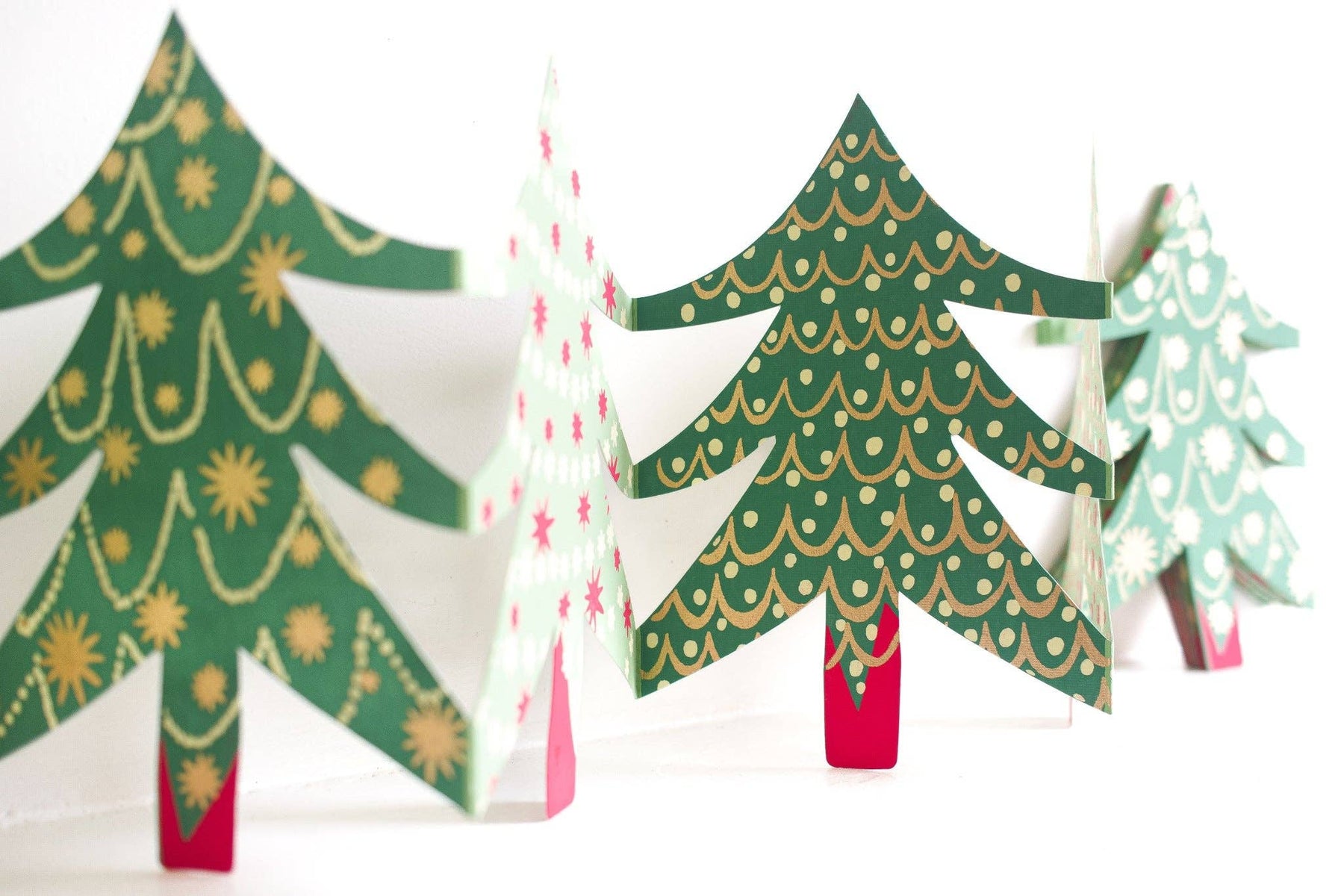 Christmas Trees Concertina Garland - East End Press - bluecashew kitchen homestead