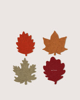 Merino Wool Autumn Leaf Coaster Multi 4 Pack - Graf Lantz - bluecashew kitchen homestead