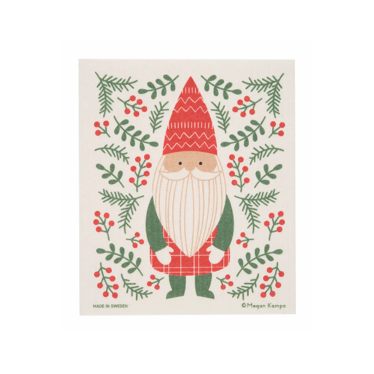 Holiday Gnome Swedish Dishcloth