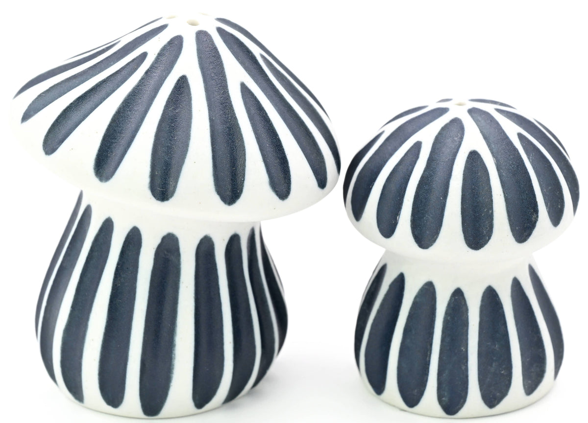Folk Mushroom Salt + Pepper Shakers Set - Art Floral Trading LLC - bluecashew kitchen homestead