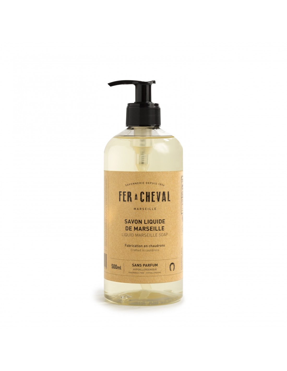 FRAGRANCE-FREE MARSEILLE LIQUID SOAP 500 ML - Fer a Cheval - Bluecashew Kitchen Homestead