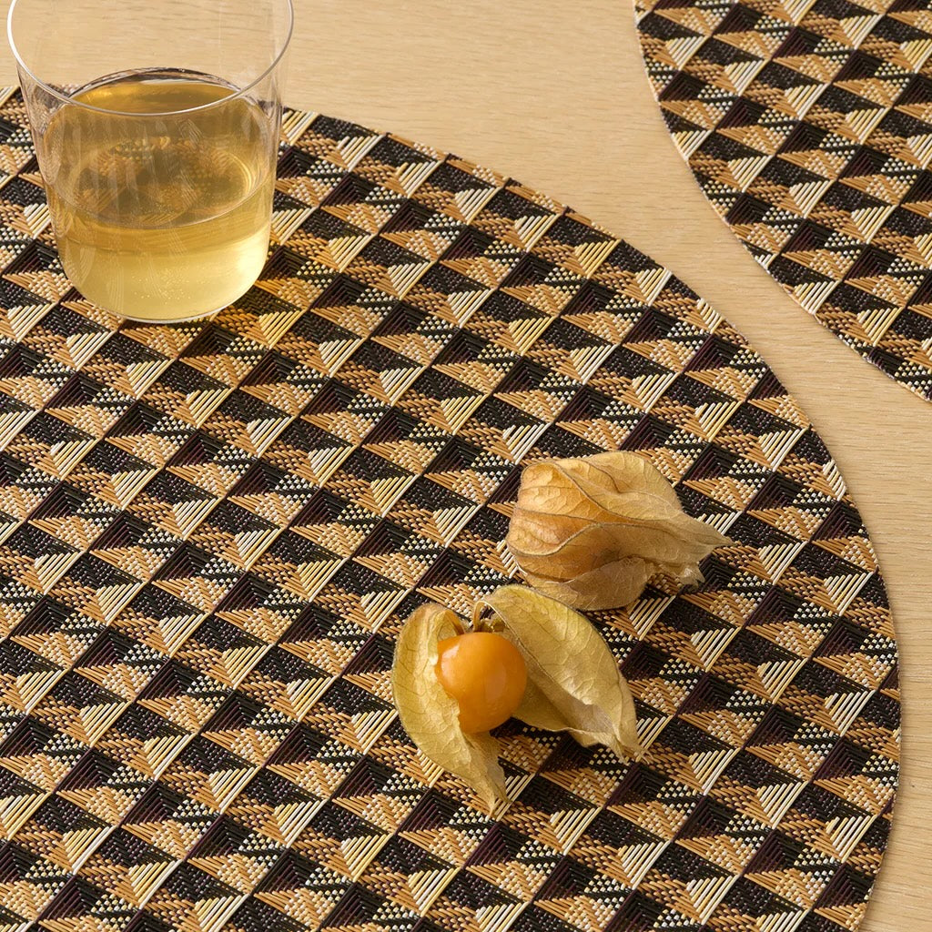 Crane Round Table Mat | Honey - Chilewich LLC - bluecashew kitchen homestead