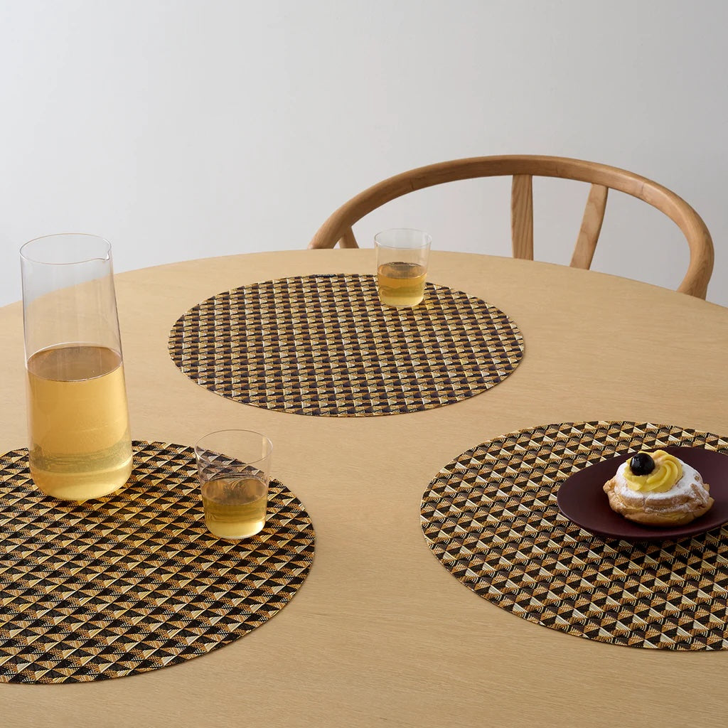 Crane Round Table Mat | Honey - Chilewich LLC - bluecashew kitchen homestead