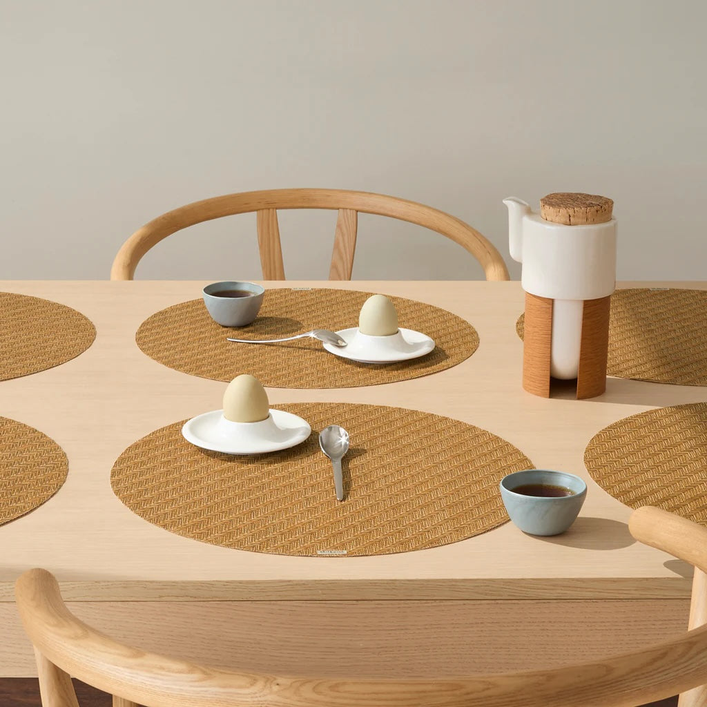 Foxtail Round Table Mat | Honey - Chilewich LLC - bluecashew kitchen homestead