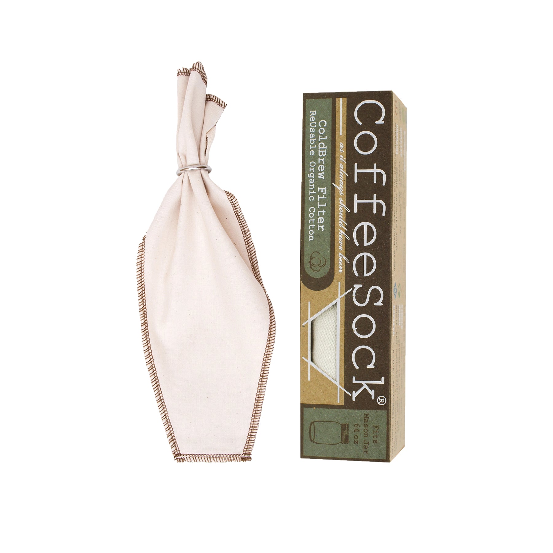 Reusable Organic Cotton ColdBrew Coffee Filters - CoffeeSock - Bluecashew Kitchen Homestead