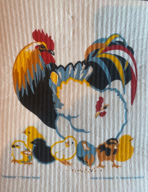 Chickens! ONE each Swedish Dishcloth