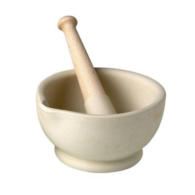 Zoro Select PPM100 Porcelain Mortar And Pestle Set - 300ml Capacity, 100mm Diameter
