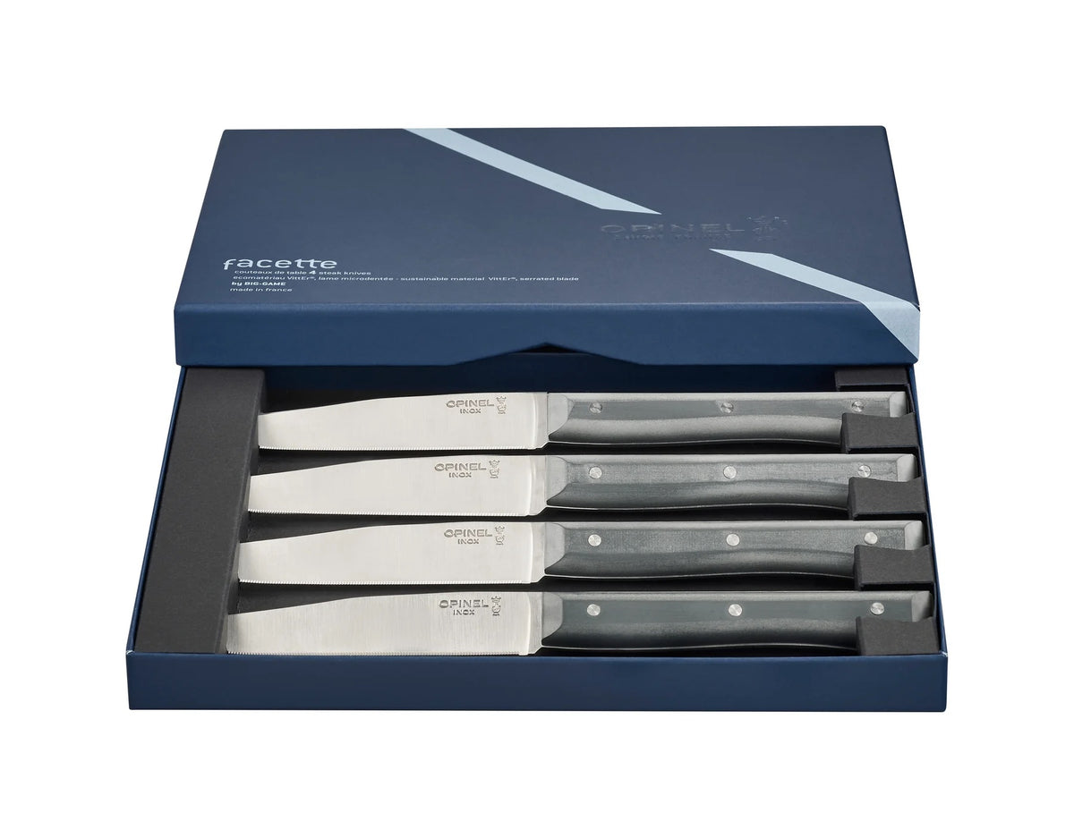Facette Full-Tang Steak Knives | Grey Vitter - Opinel USA Inc - Bluecashew Kitchen Homestead