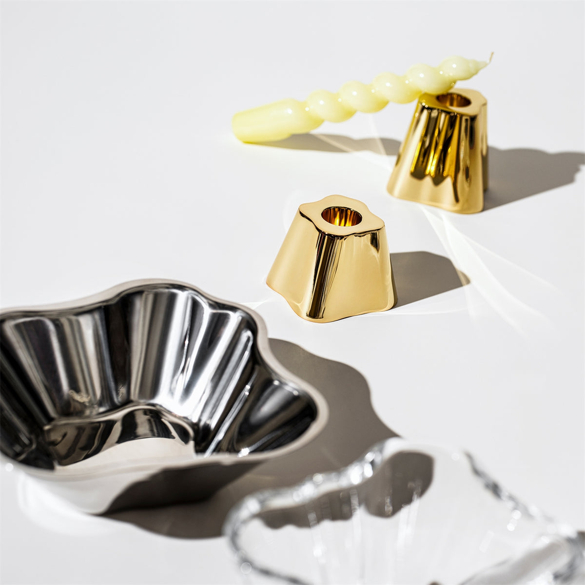 Aalto Brass Candle Holder 65mm - Iittala - bluecashew kitchen homestead