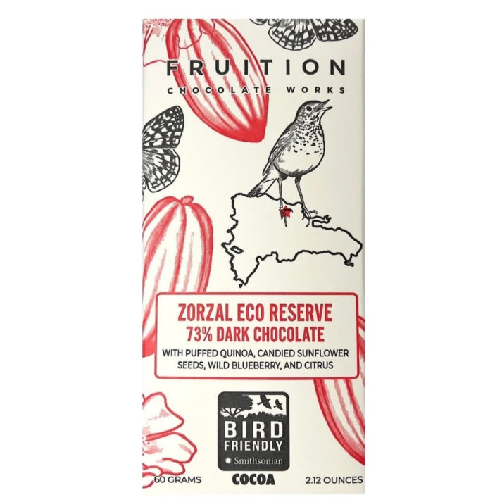 Zorzal Eco Reserve Dark Chocolate 73% - Fruition Chocolate Inc. - bluecashew kitchen homestead