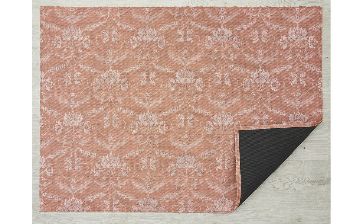 Damask Woven Floor Mat | Burnt Coral - Chilewich LLC - Bluecashew Kitchen Homestead