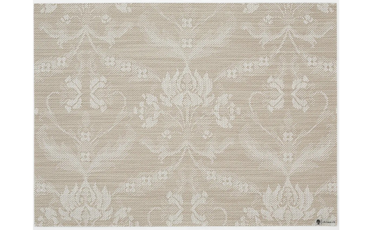 Damask Placemat | Flax - Chilewich - Bluecashew Kitchen Homestead