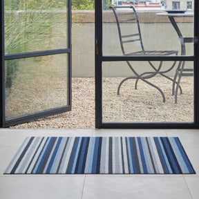 Horizon Stripe Shag Utility Mat | Deep Sea - Chilewich LLC - bluecashew kitchen homestead