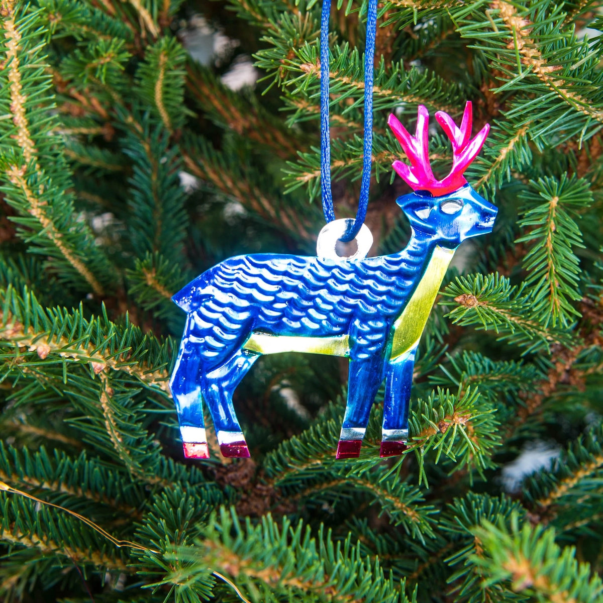 Tin Reindeer Ornament | Blue - east end press - Bluecashew Kitchen Homestead