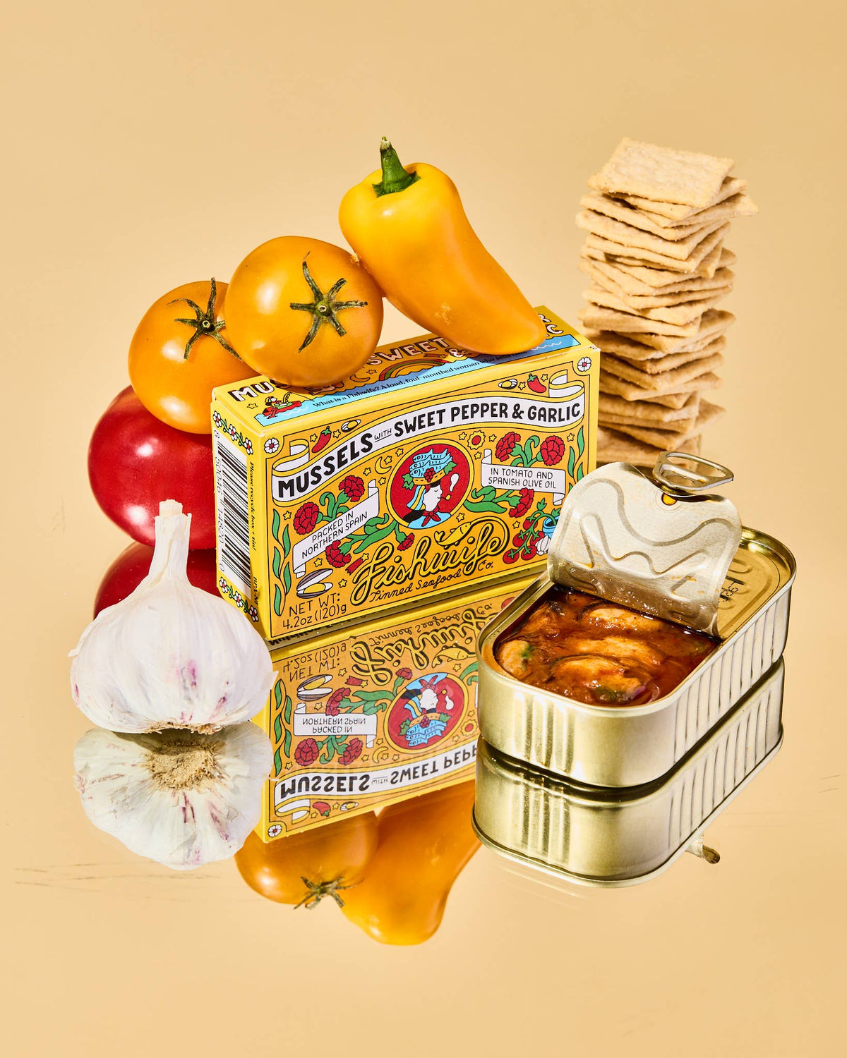 Mussels with Sweet Pepper + Garlic