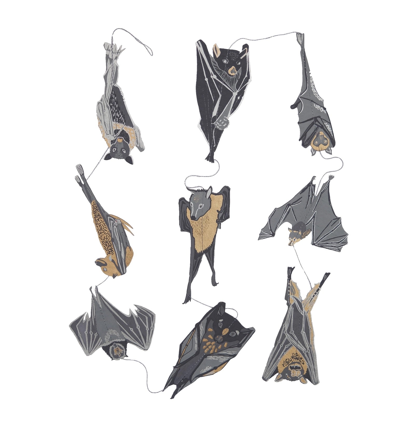 Bats Vertical Wall Hanging - East End Press - Bluecashew Kitchen Homestead