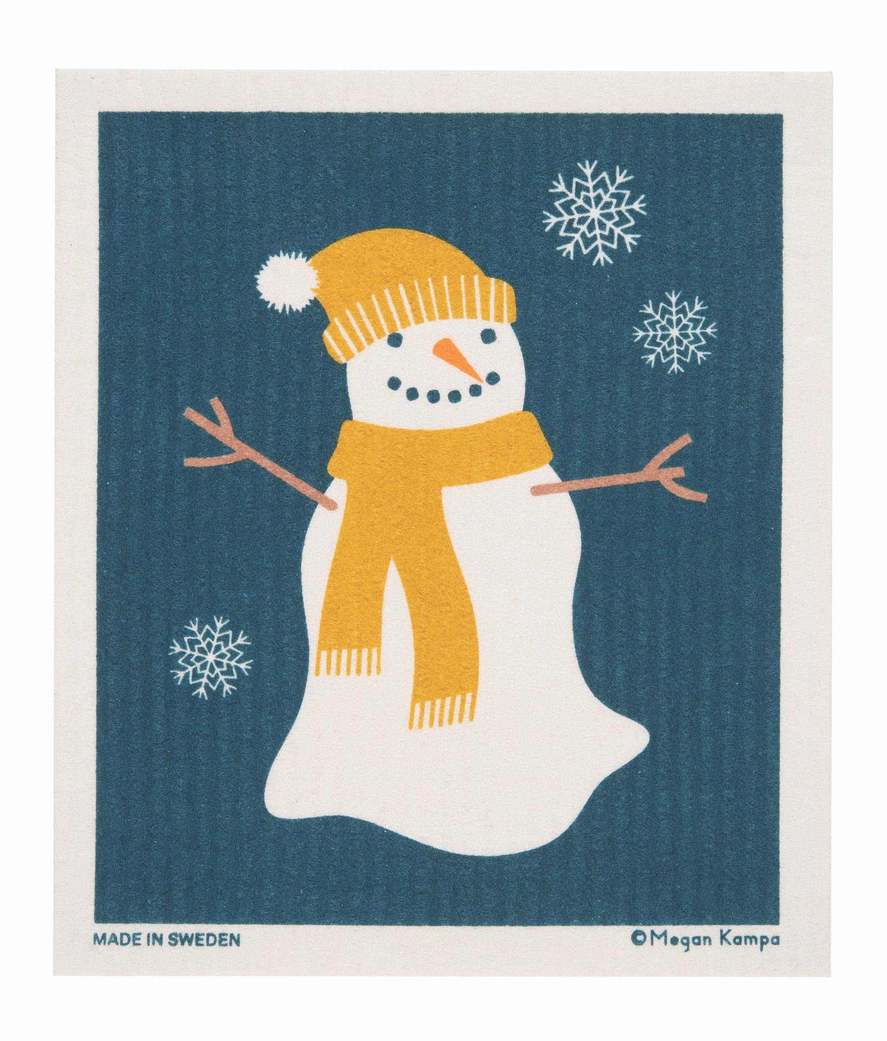 Swedish Dishcloth - MK Happy Snowman - Cose Nuove - bluecashew kitchen homestead
