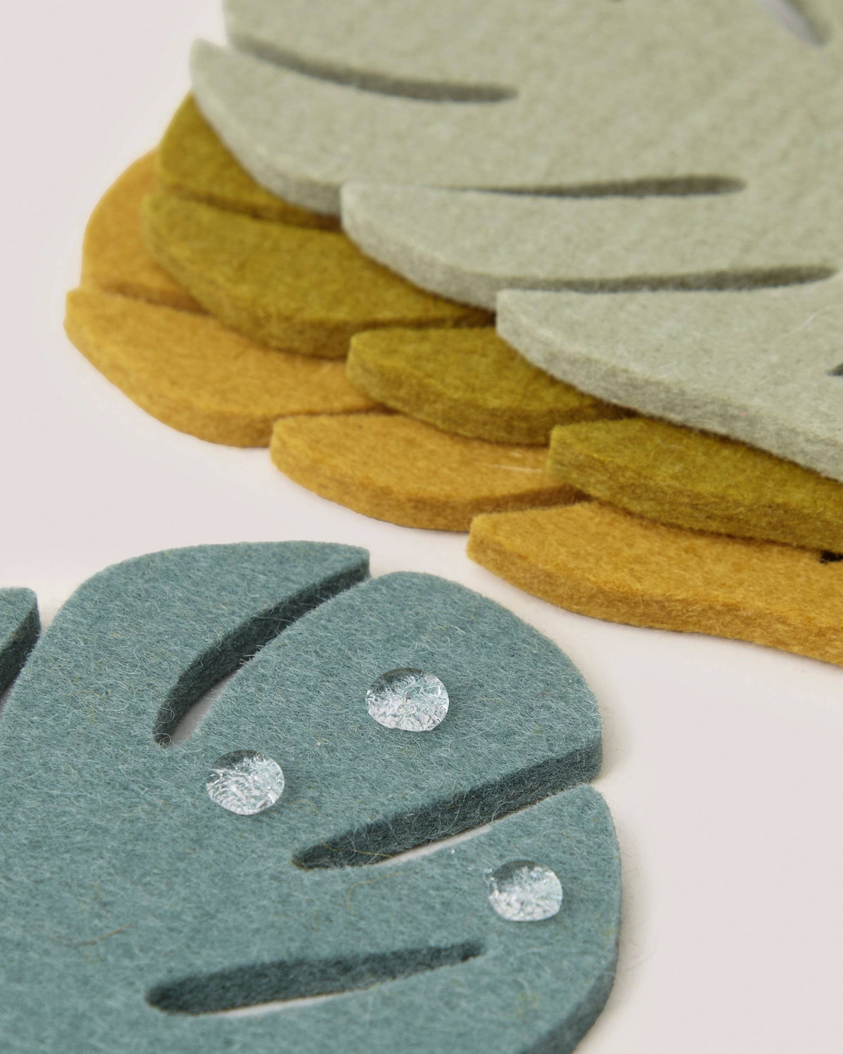 Merino Wool Monstera Coasters | Jungle