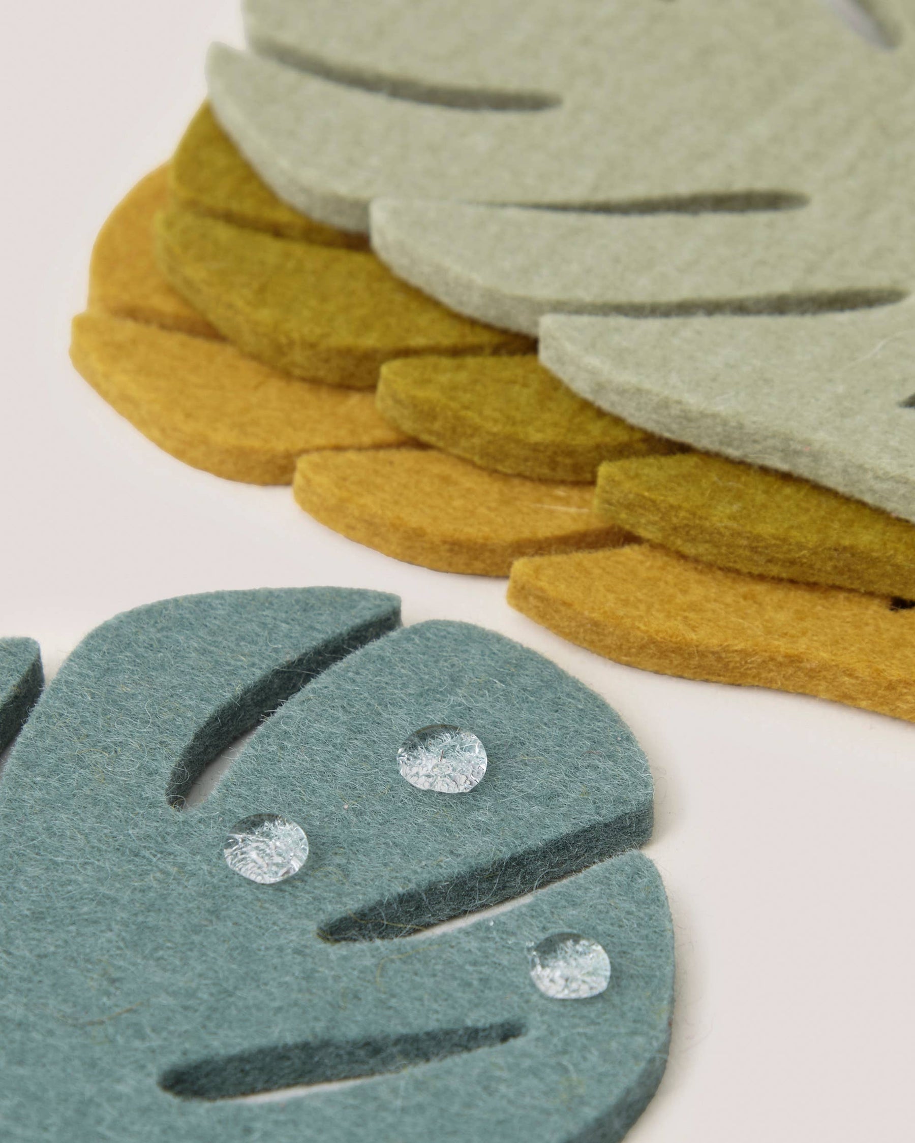 Merino Wool Monstera Coasters | Jungle