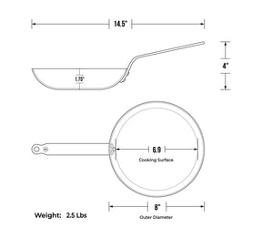 MINERAL B Carbon Steel Omelette Pan | 8.5"