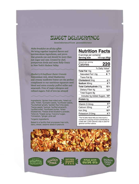 Blueberry & Sunflower Butter Granola - Sweet Deliverance - bluecashew kitchen homestead