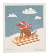 Swedish Dishcloth - MK Dog on Sled - Cose Nuove - bluecashew kitchen homestead