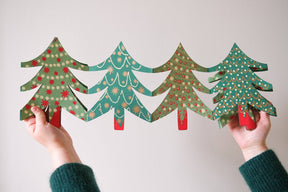 Christmas Trees Concertina Garland - East End Press - bluecashew kitchen homestead
