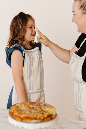 Cotton Striped Apron | Blue - Will & Atlas - bluecashew kitchen homestead