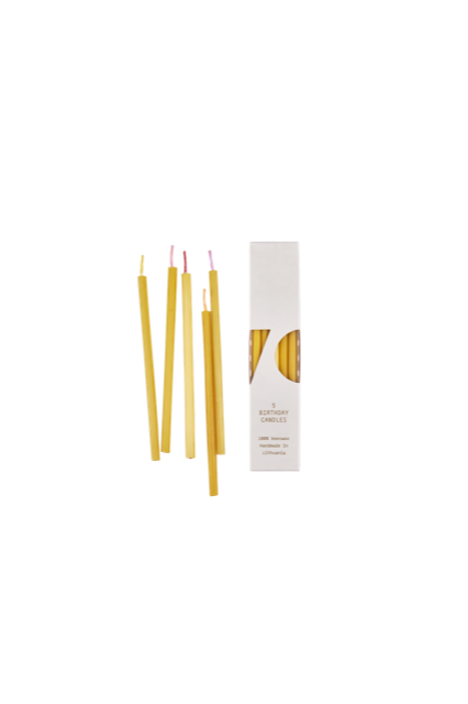 5 Beeswax Birthday Candles | Red - Ovo Things - Bluecashew Kitchen Homestead