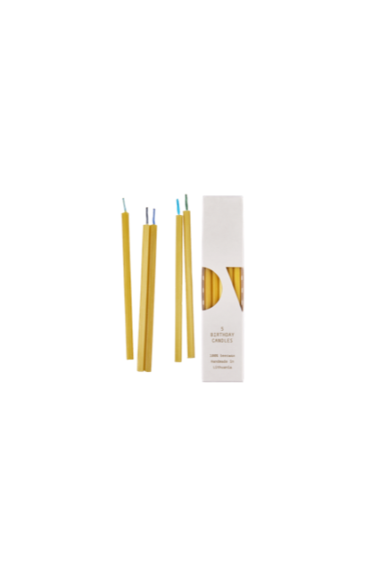 5 Beeswax Birthday Candles | Blue - Ovo Things - Bluecashew Kitchen Homestead