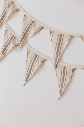 Striped Cotton Bunting: Blue Stripe - Will & Atlas - bluecashew kitchen homestead