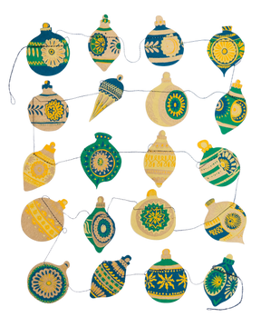 Christmas Ornaments Sewn Garland