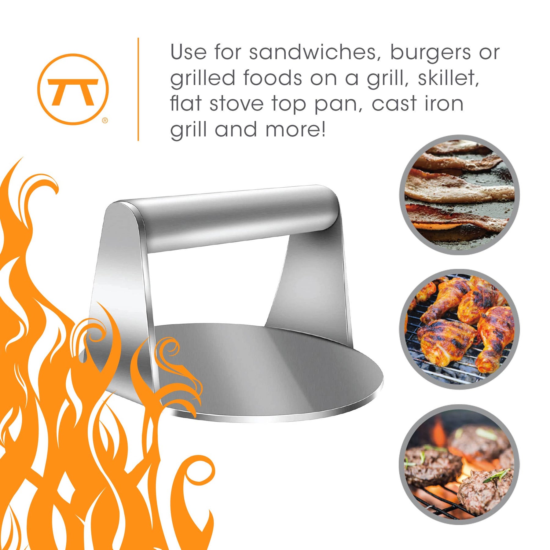 Stainless Steel Burger Smasher - Fox Run Brands - Bluecashew Kitchen Homestead