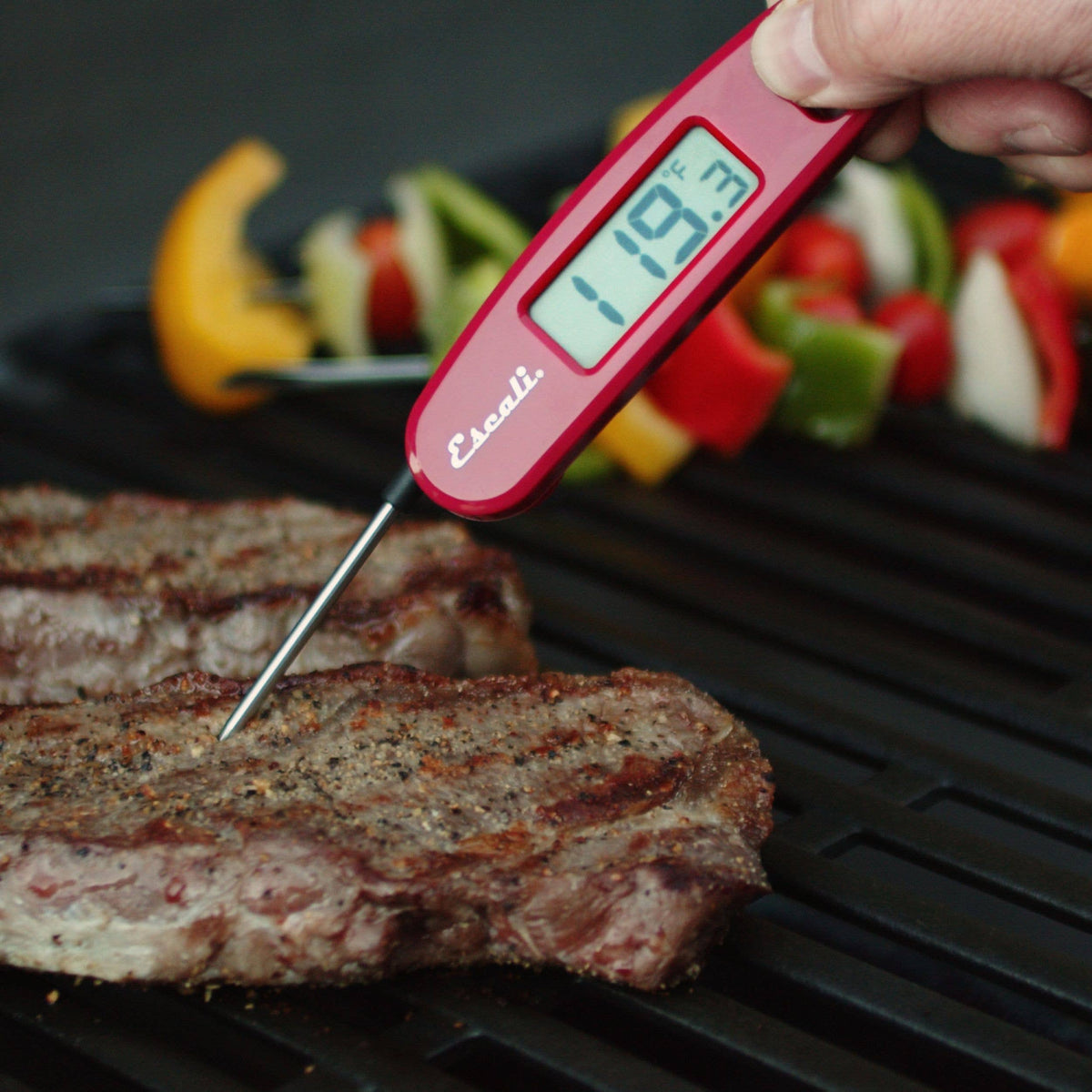 Escali Compact Folding Digital Thermometer | Red - Kitchen Supply - bluecashew kitchen homestead