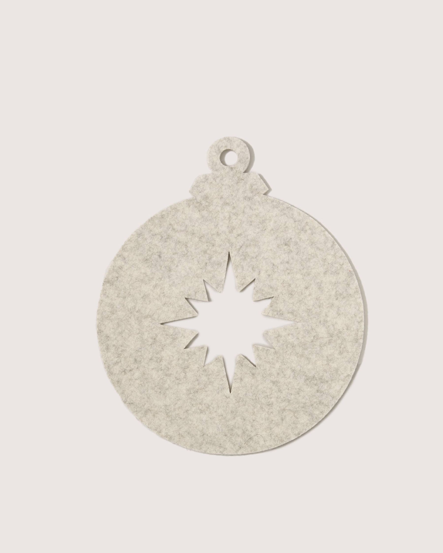 Bauble Wool Felt Trivet | Heather White