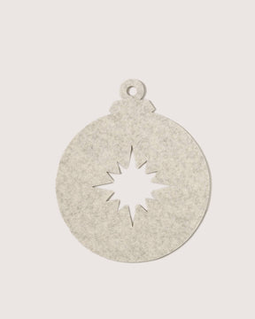 Bauble Wool Felt Trivet | Heather White