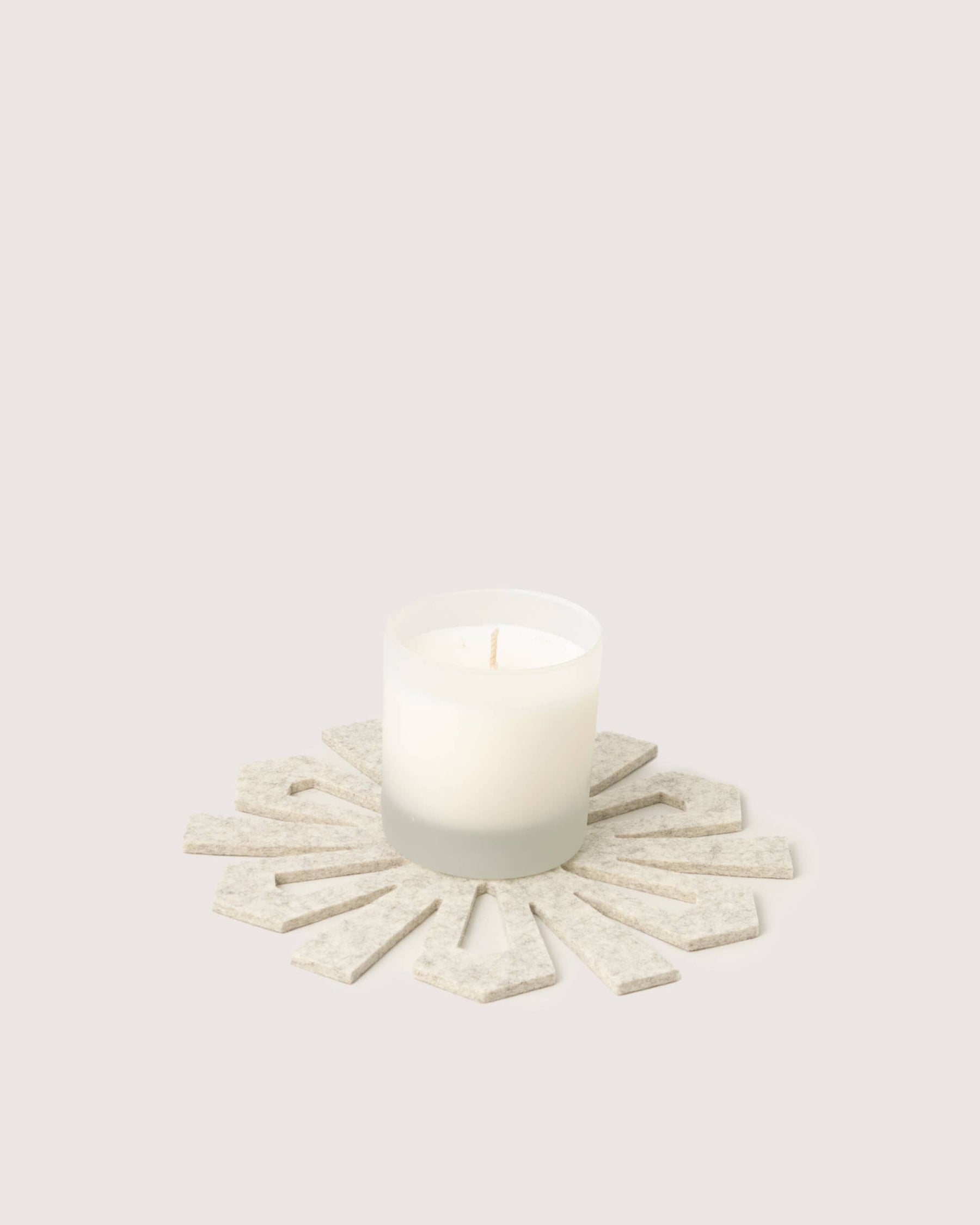 Snowflake Wool Felt Trivet | Heather White