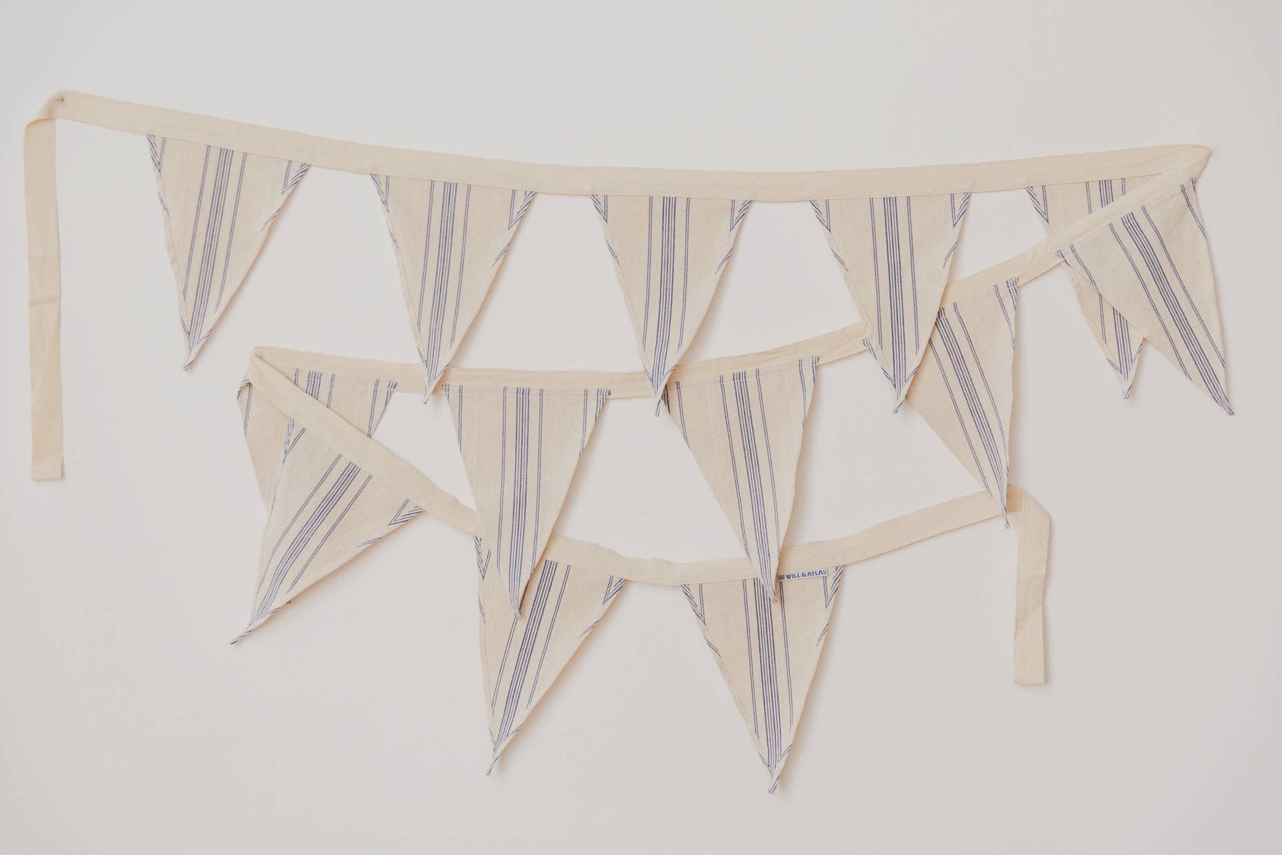 Striped Cotton Bunting: Blue Stripe - Will & Atlas - bluecashew kitchen homestead