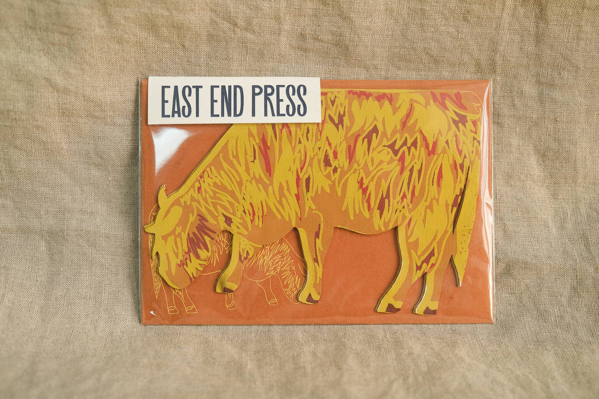 Highland Cow Greeting Card - East End Press - bluecashew kitchen homestead
