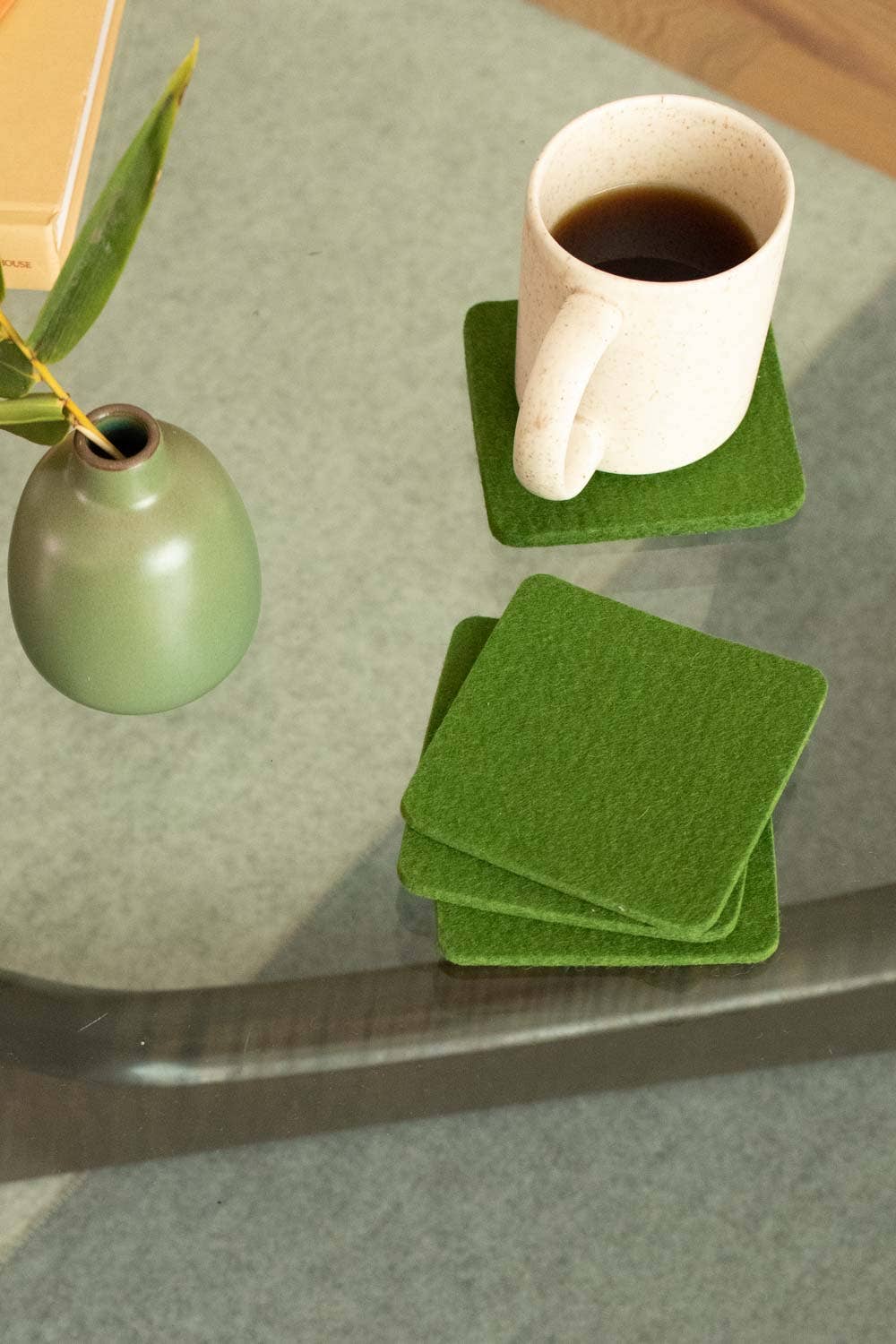 Bierfilzl Square Coasters | Loden Green