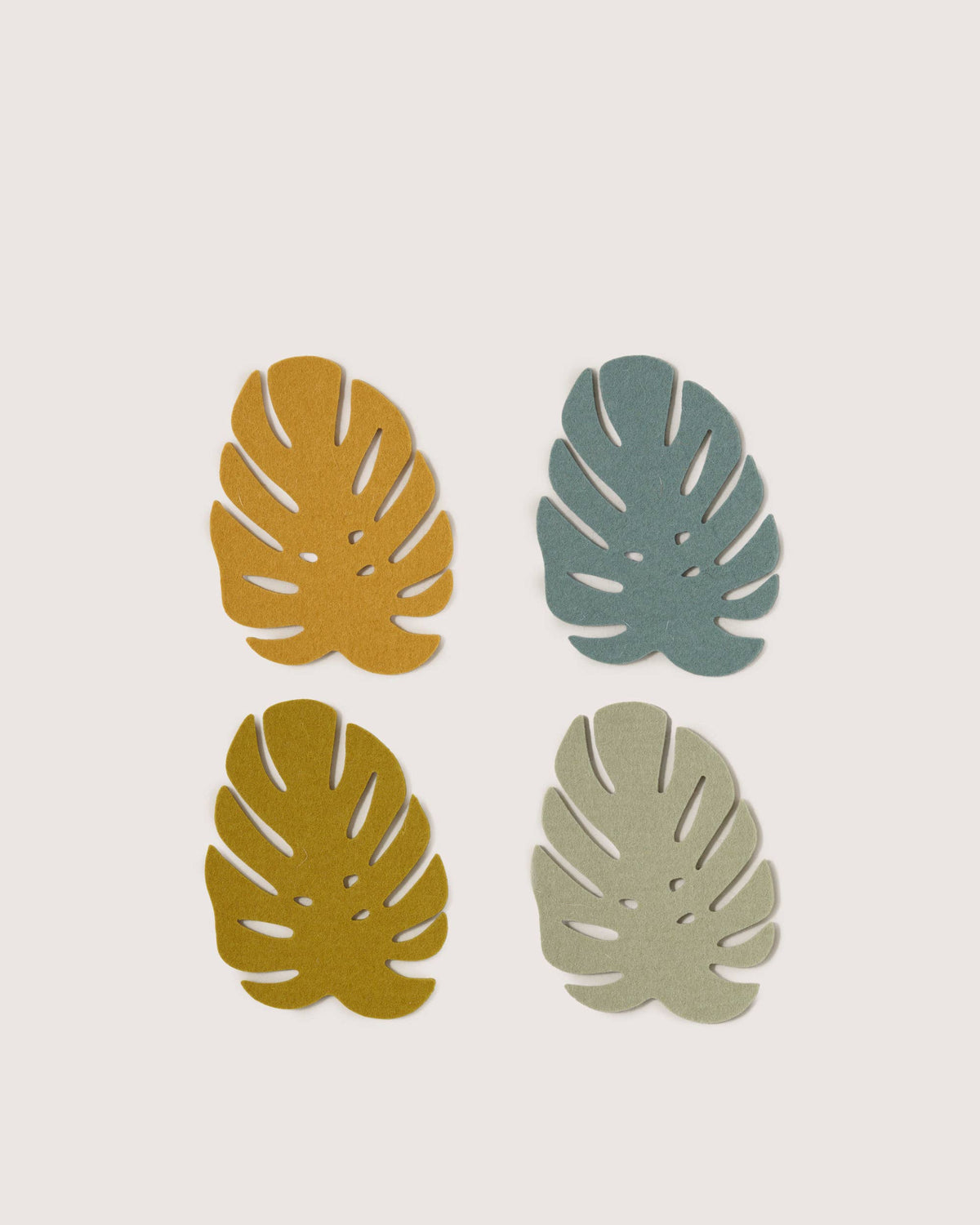 Merino Wool Monstera Coasters | Jungle